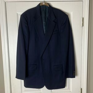 Oscar de la Renta Navy 42XL Wool Blazer